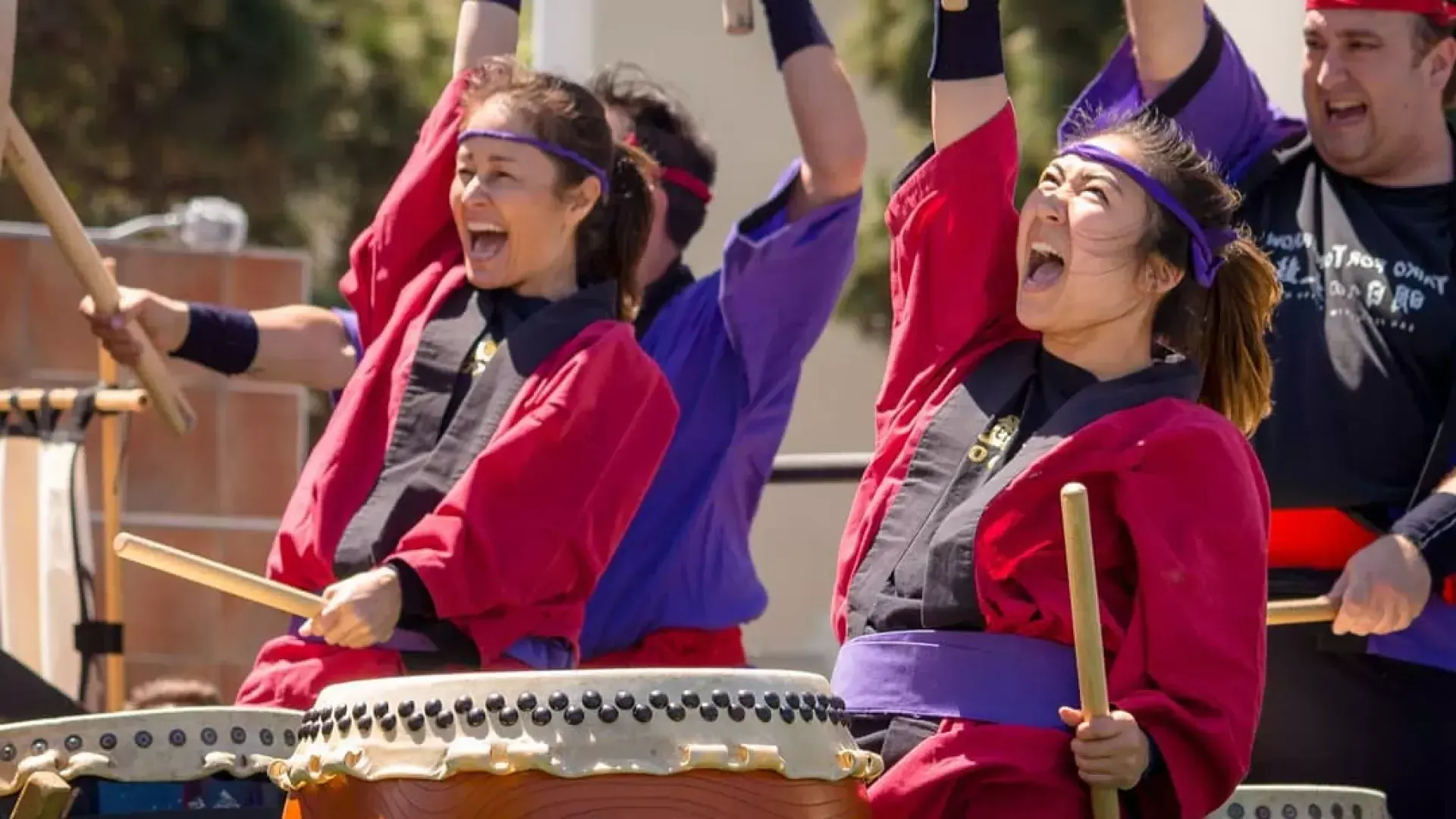 Drummers in Japantown at the annual Cherry Blossom Festival